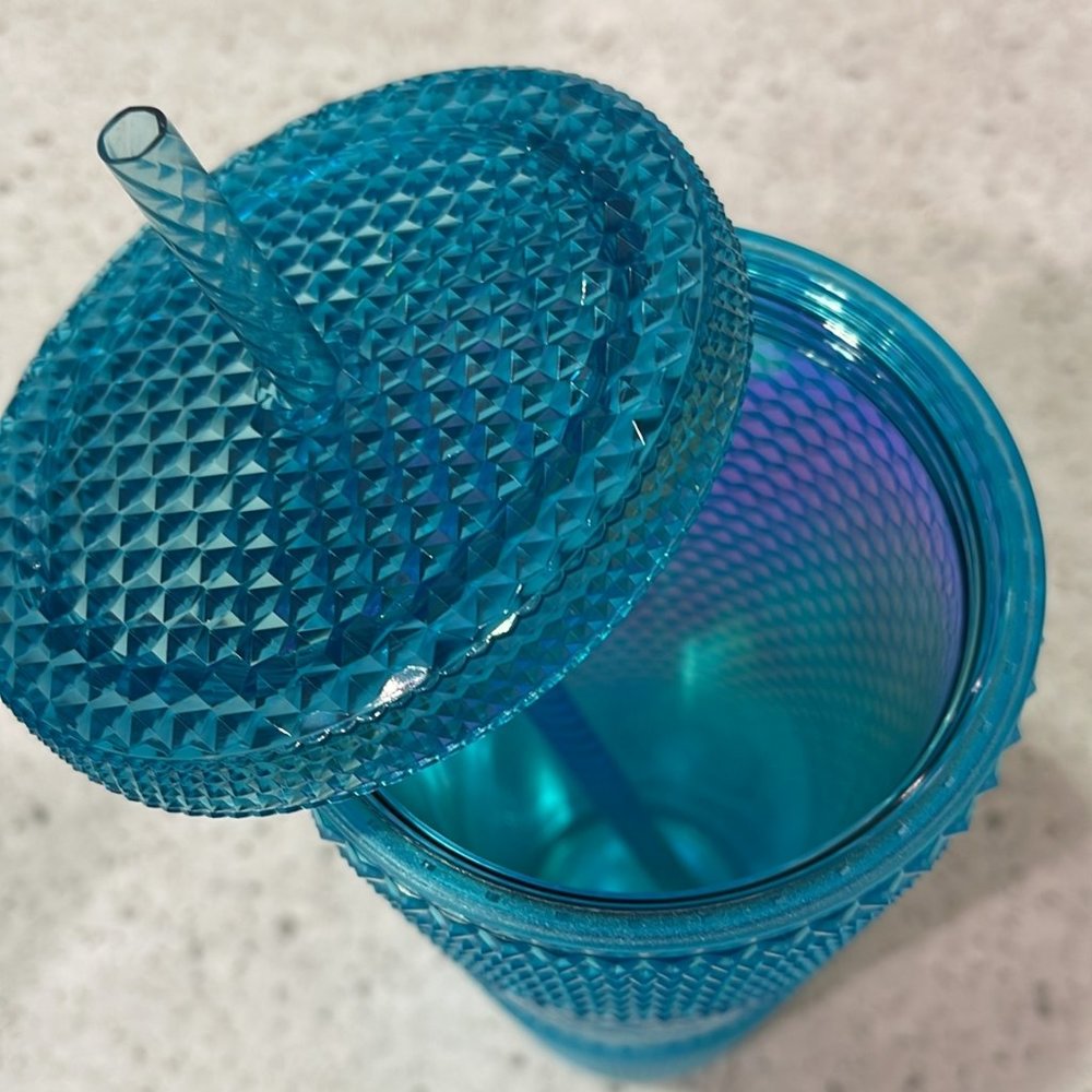 Starbucks 2023 Blue Glacier Gradient/Ombre Bling Cold Cup Tumbler Venti 24oz - Picture 4 of 4